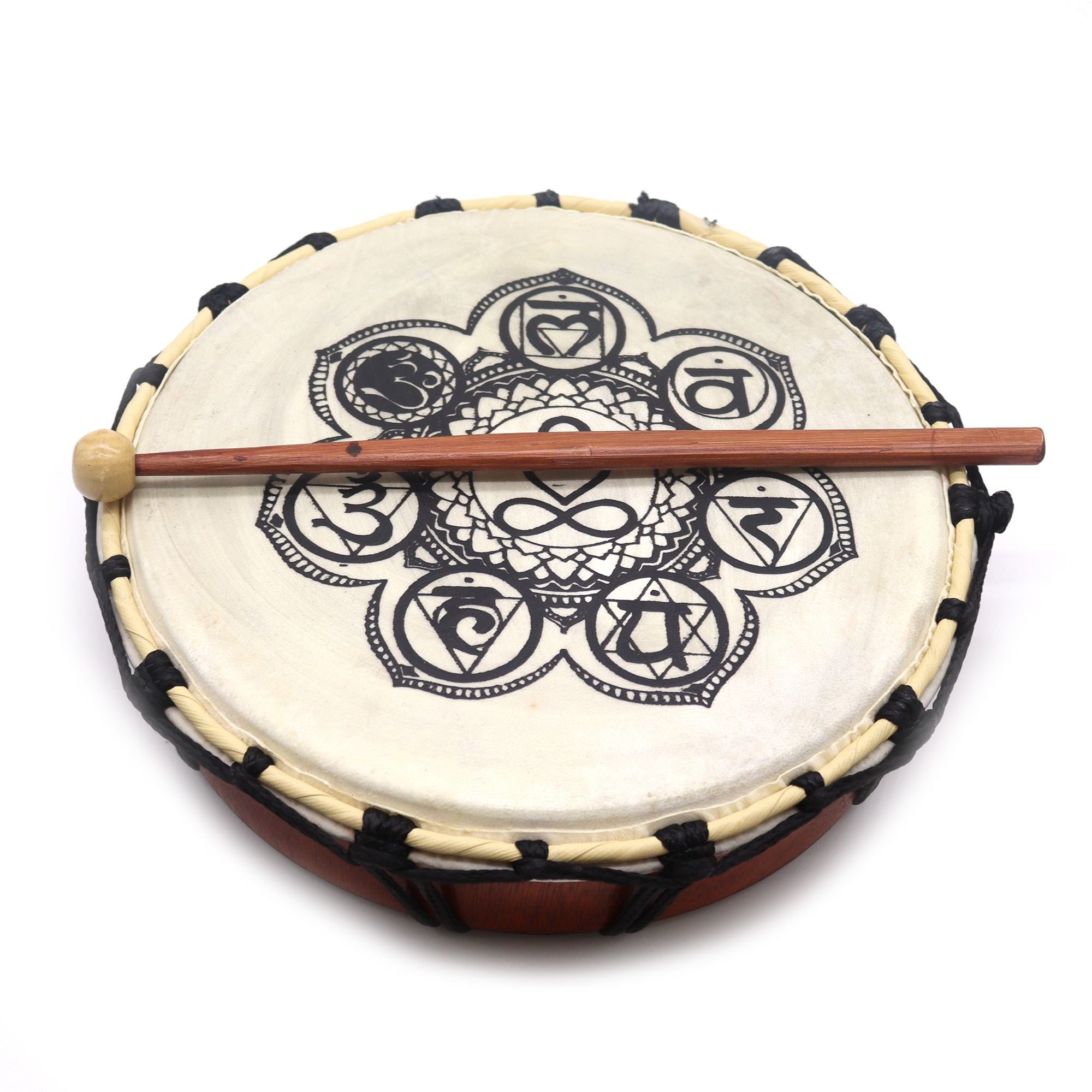 Tambor Chamánico Chakra con Baqueta - 25cm