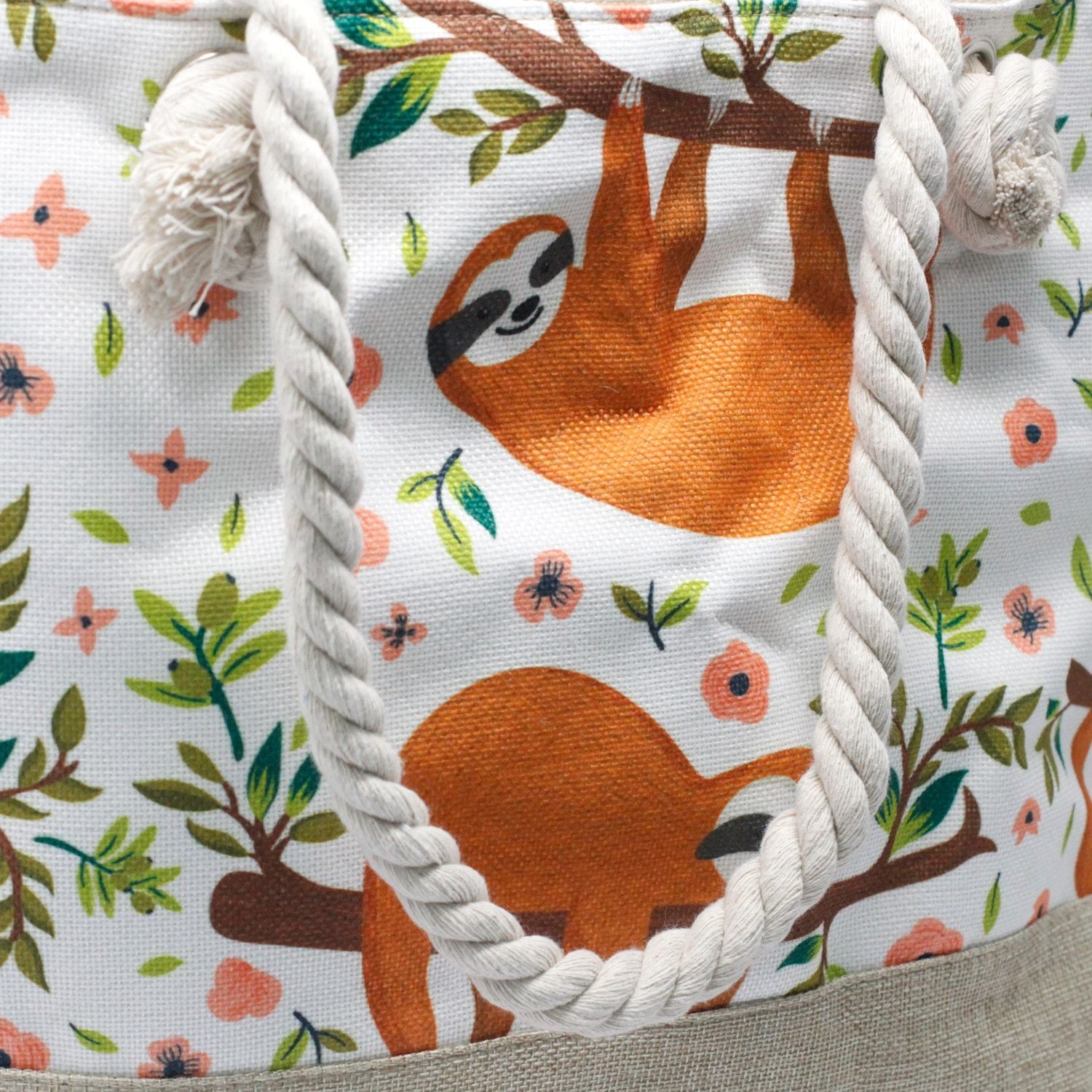 Bolsa shopper con asa de cuerda - Perezosos