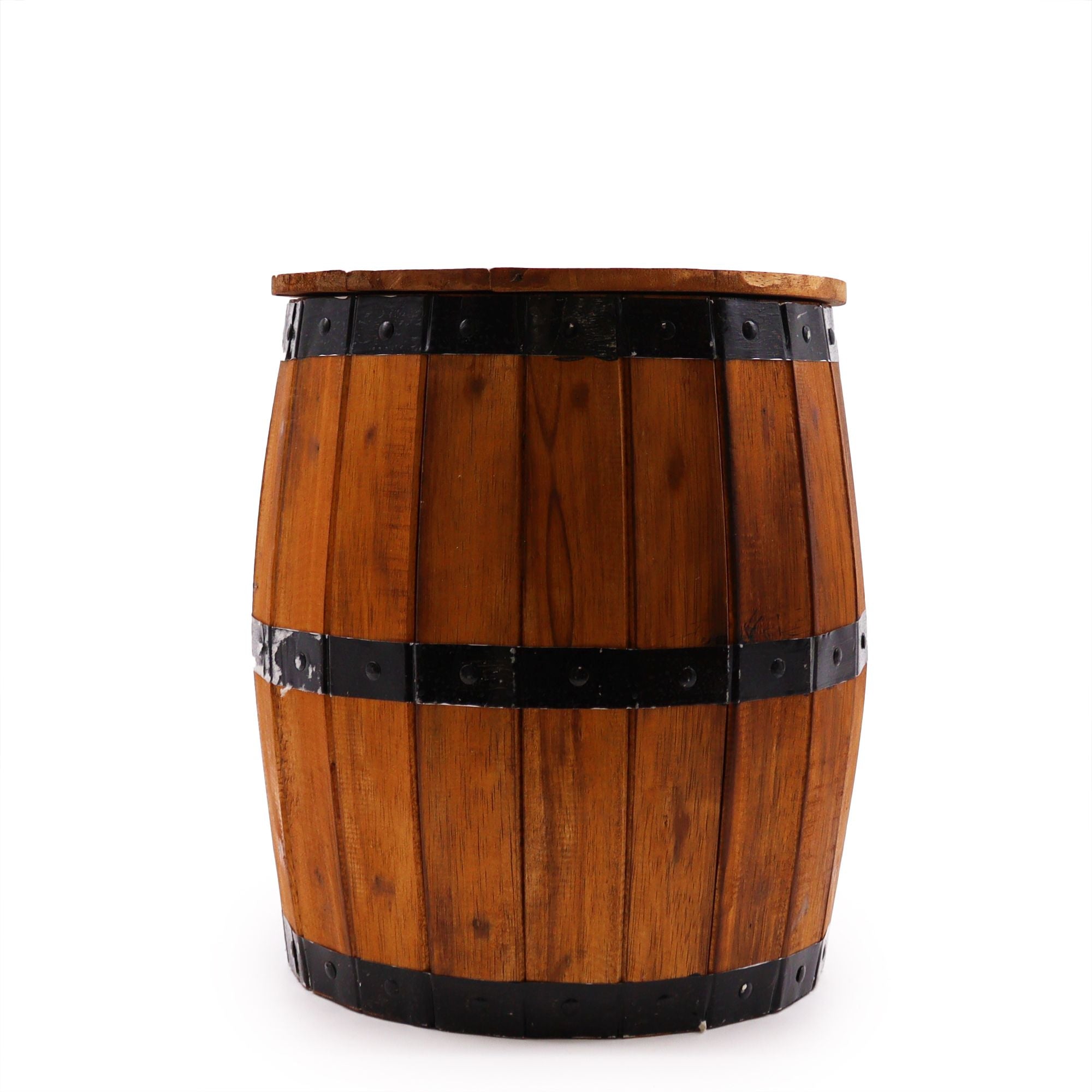 Taburete de barril de cerveza y soporte para parasol – Madera natural 38 x 32 cm