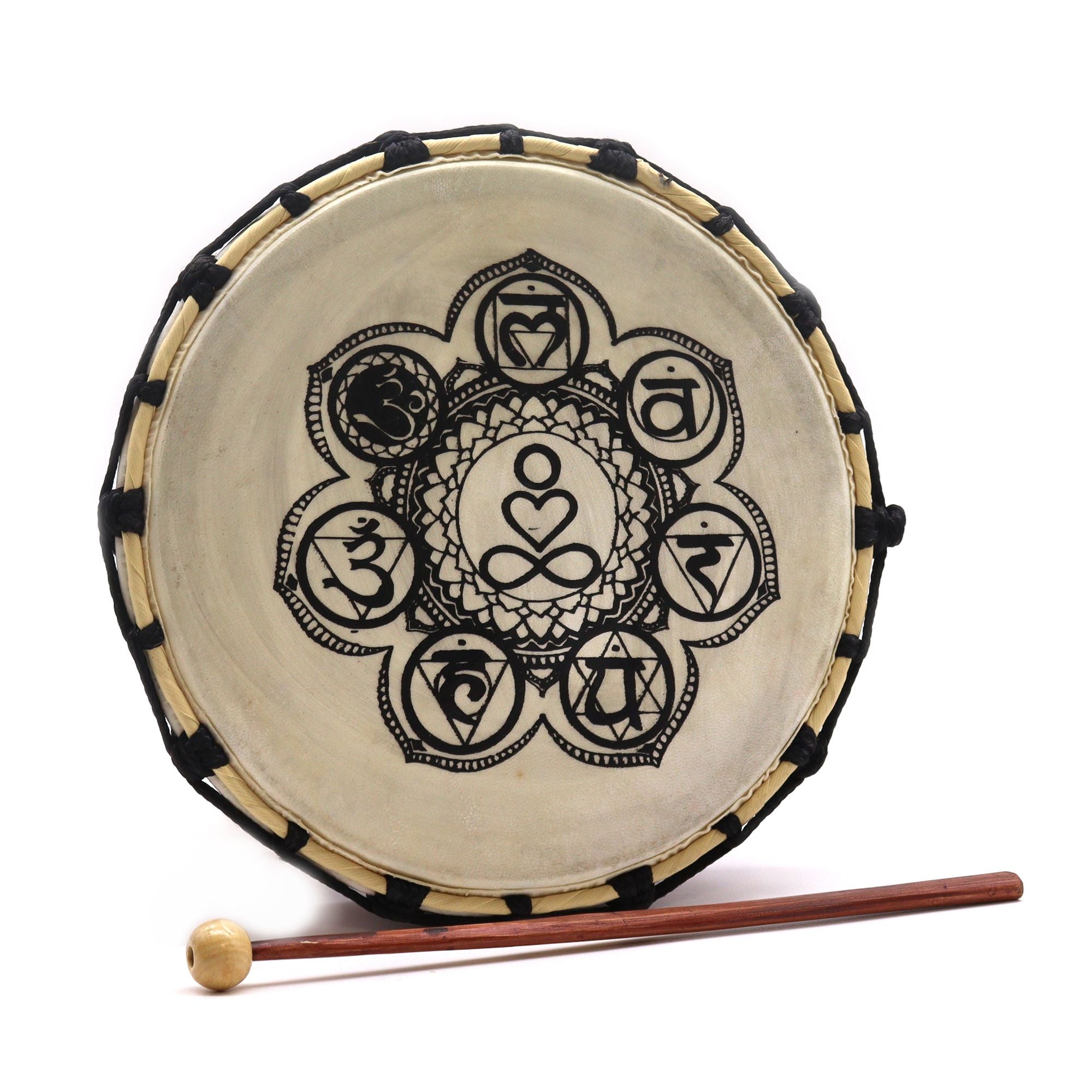 Tambor Chamánico Chakra con Baqueta - 25cm