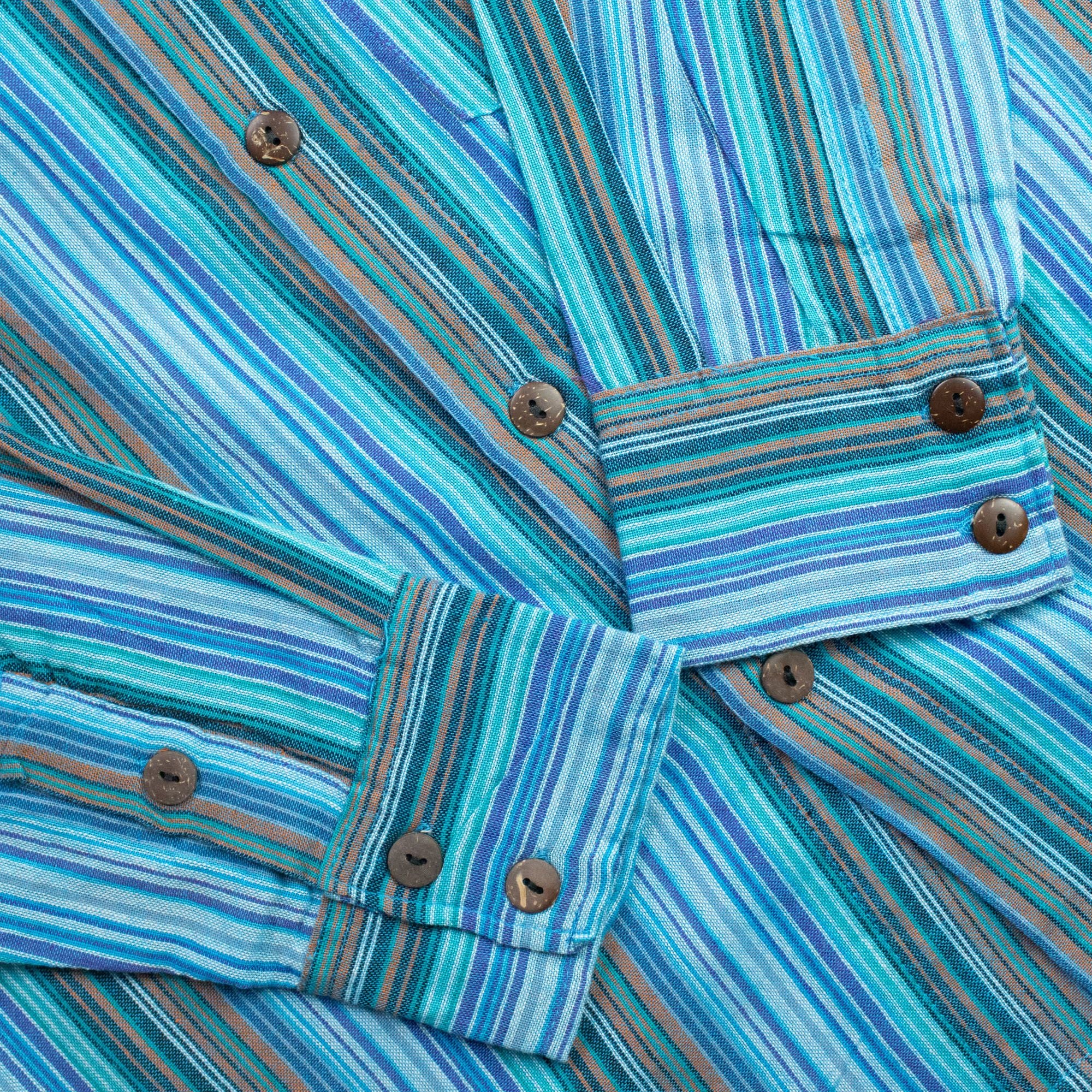 Camisa Nomad Sari Grandad - Turquesa - Mediana