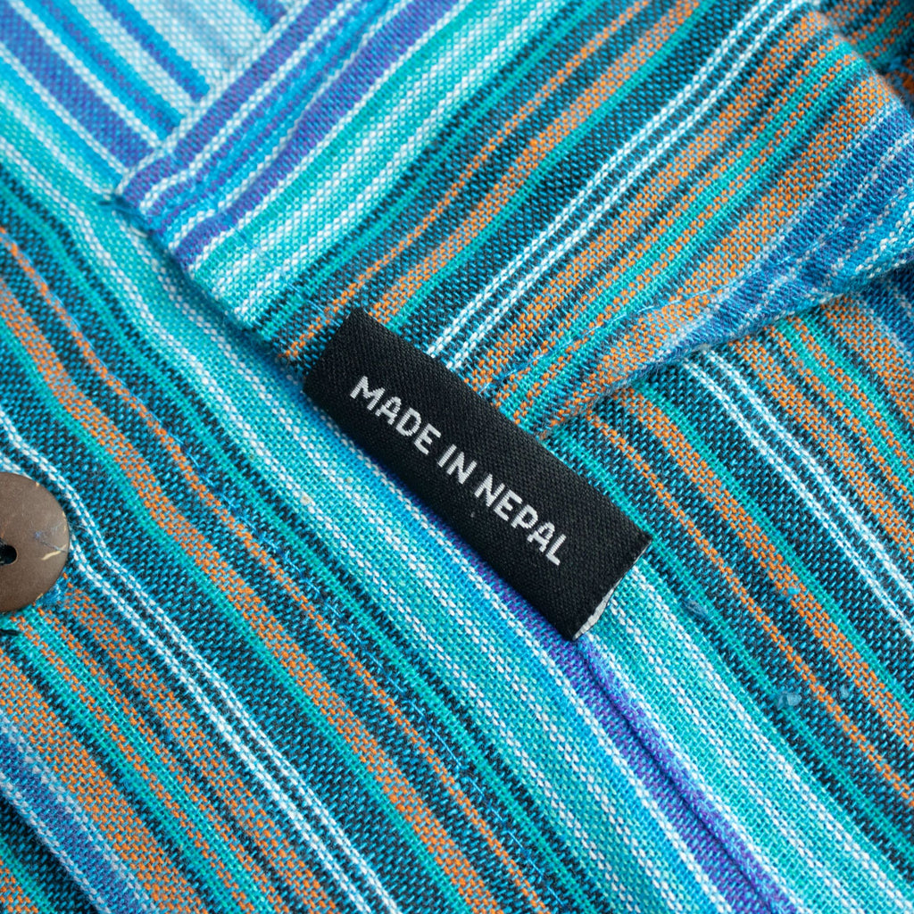 Camisa Nomad Sari Grandad - Turquesa - Mediana