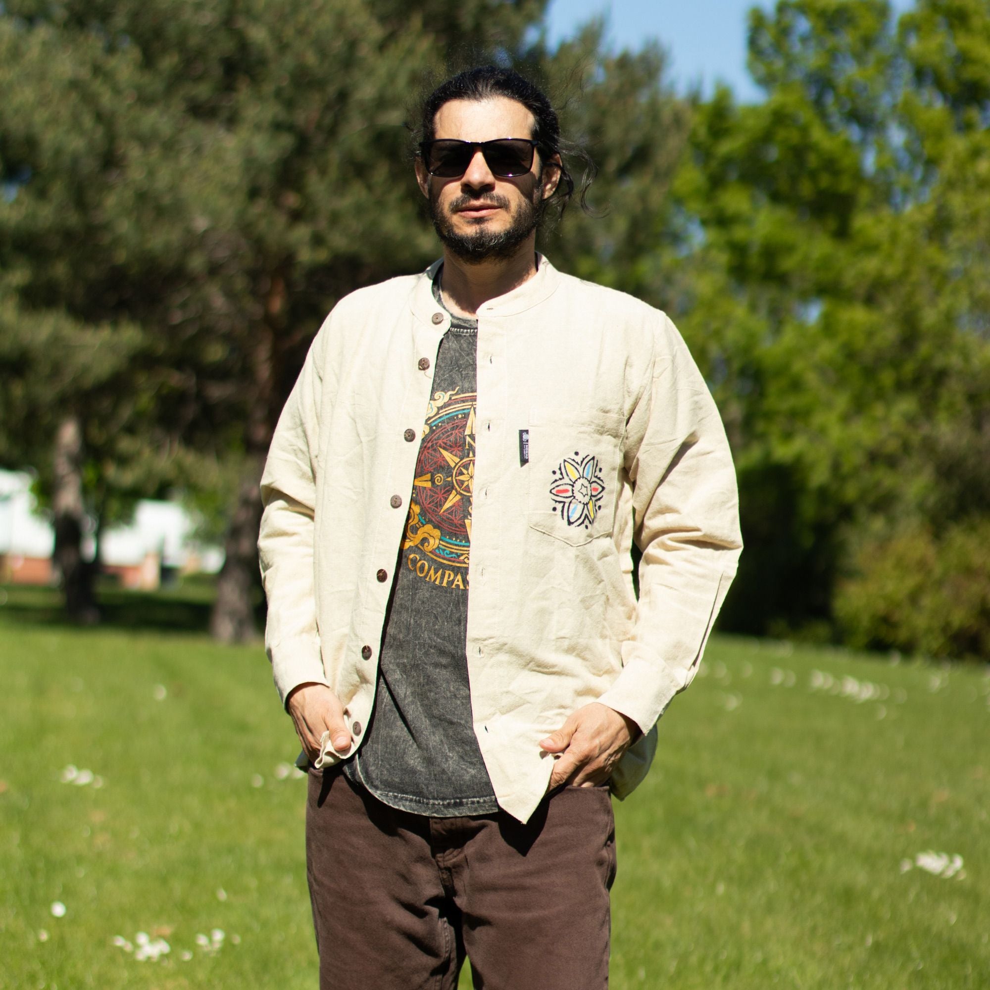 Camisa Nomad Sari Kathmandu - Cor Pedra - Tamanho Grande
