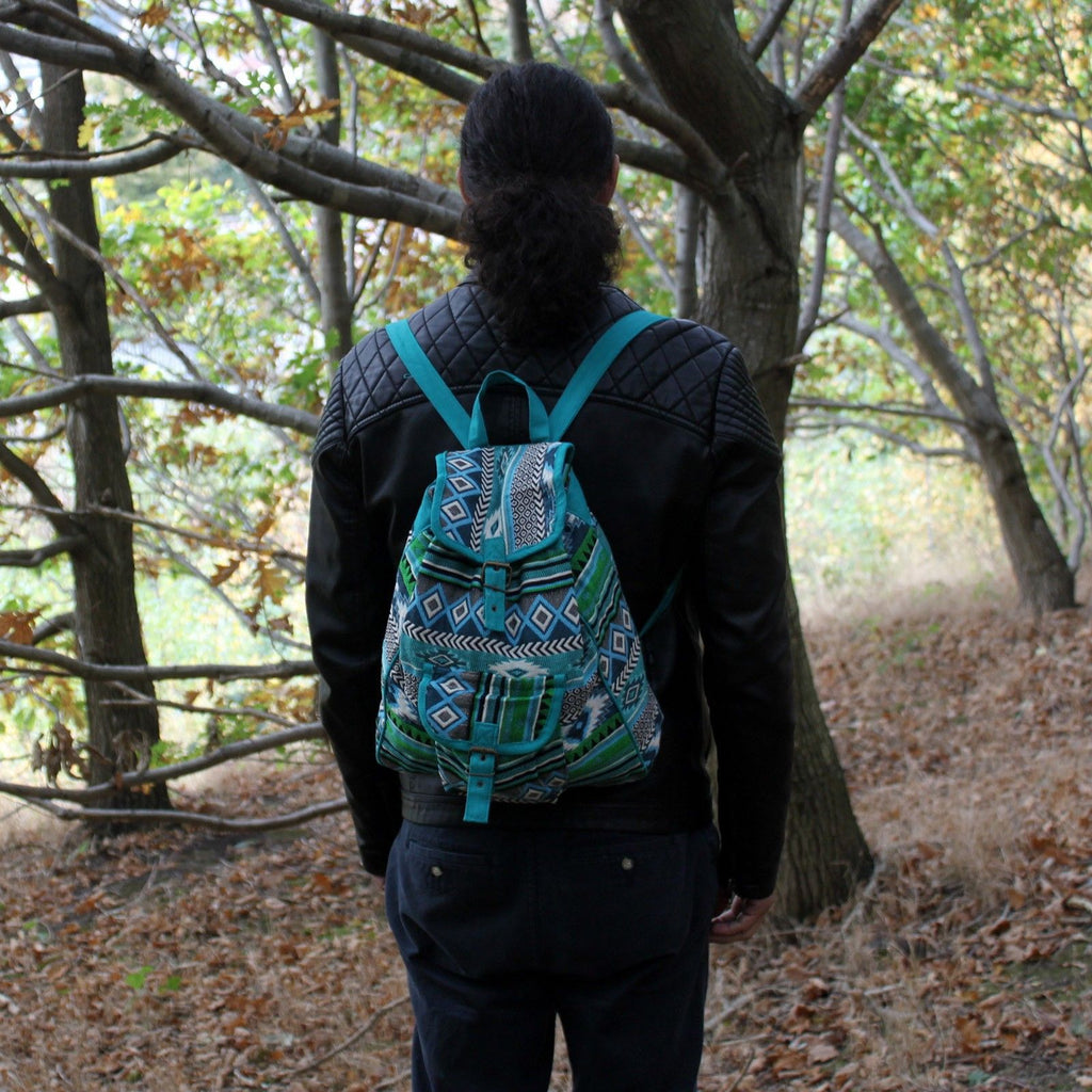 Tejido Jacquard - Mochila turquesa