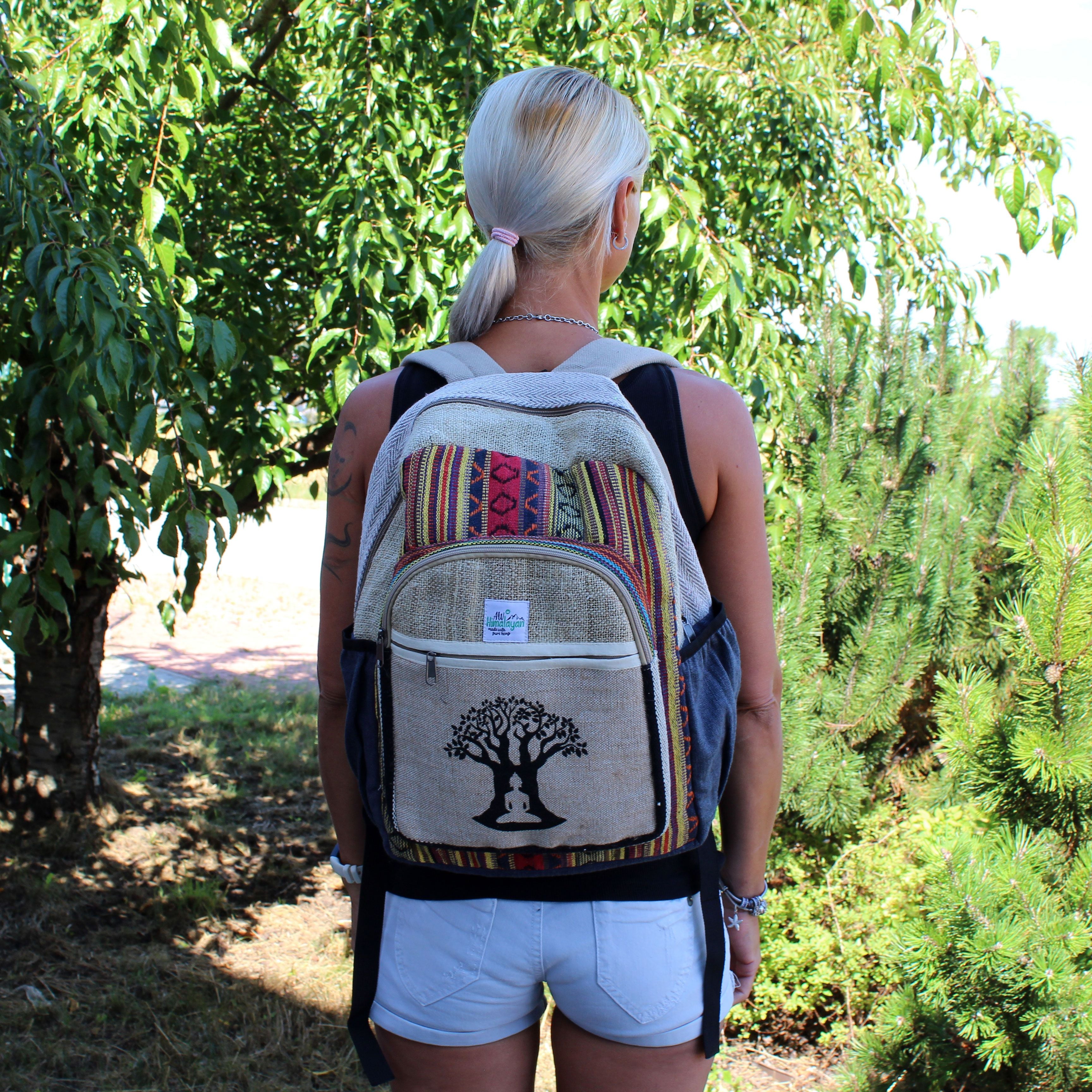 Mochila Grande De Cáñamo - Bohdi Tree Design