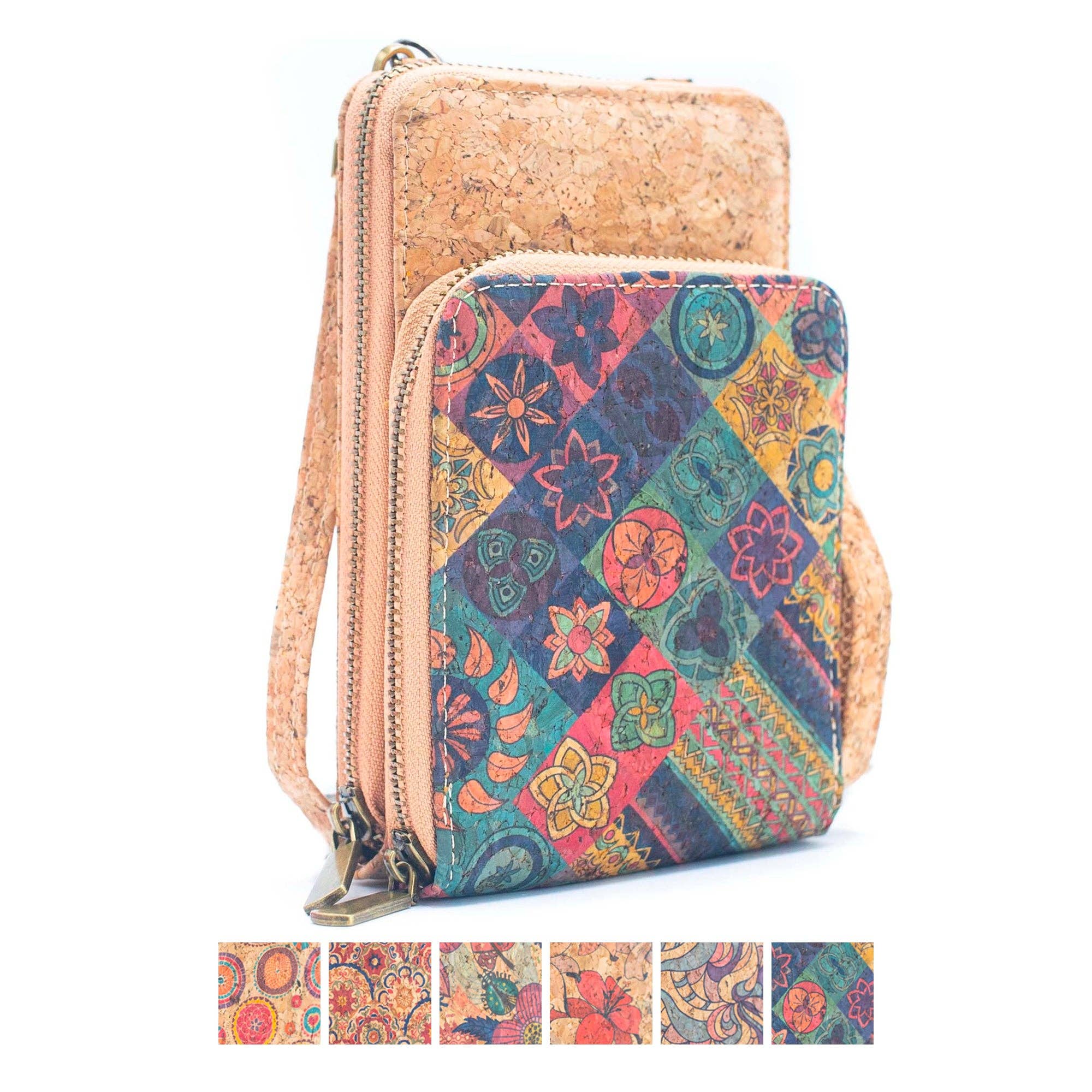 Natural Cork Women's Crossbody Phone Wallet BAGD-2240