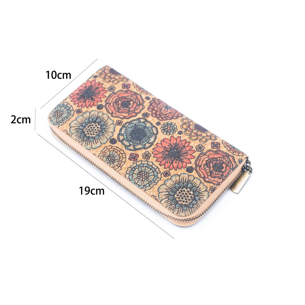 Various patterns natural cork women zipper card wallet- Vegan Cork Wallet BAG-2219