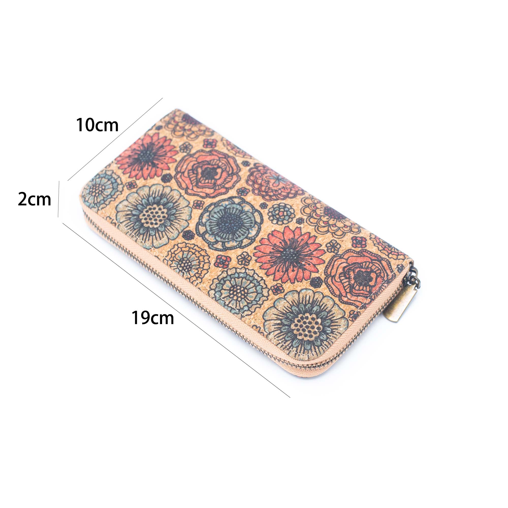 Various patterns natural cork women zipper card wallet- Vegan Cork Wallet BAG-2219