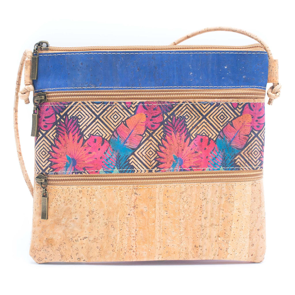 Bolso bandolera de corcho para mujer con patrón de corcho BAGP-206
