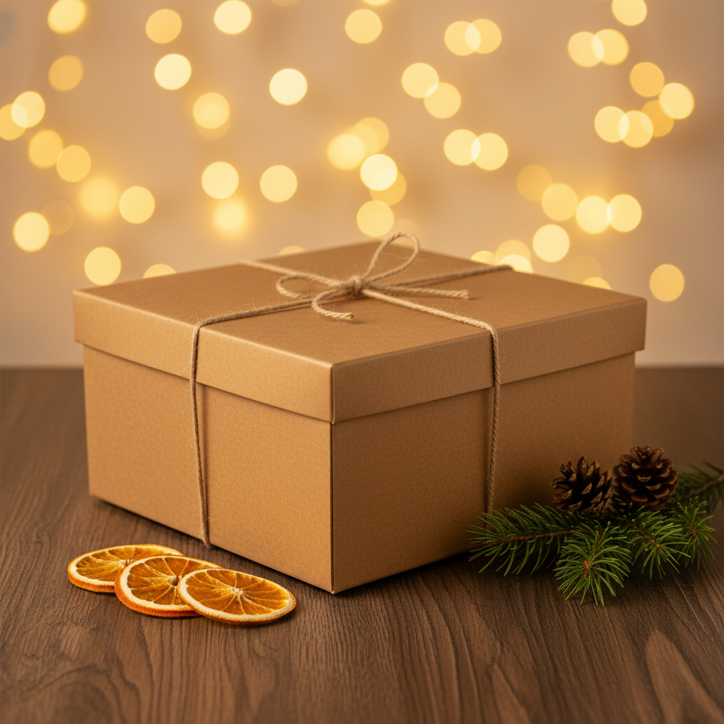 Caixa Ecológica em Cartão KRAFT 20,5x20,5x12cm