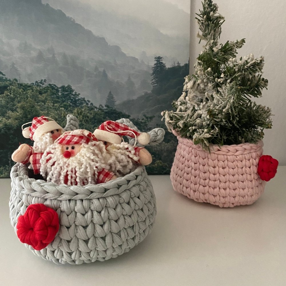 Häkelkorb Rentier Rudolph | Salbeigrün