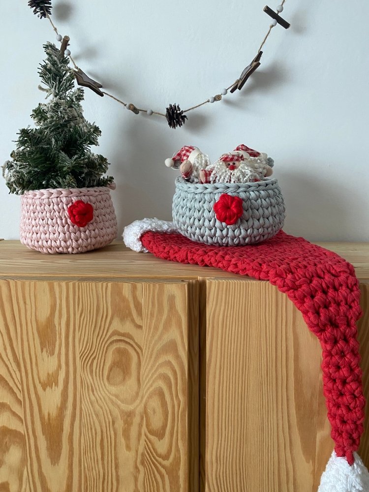 Häkelkorb Rentier Rudolph | Salbeigrün