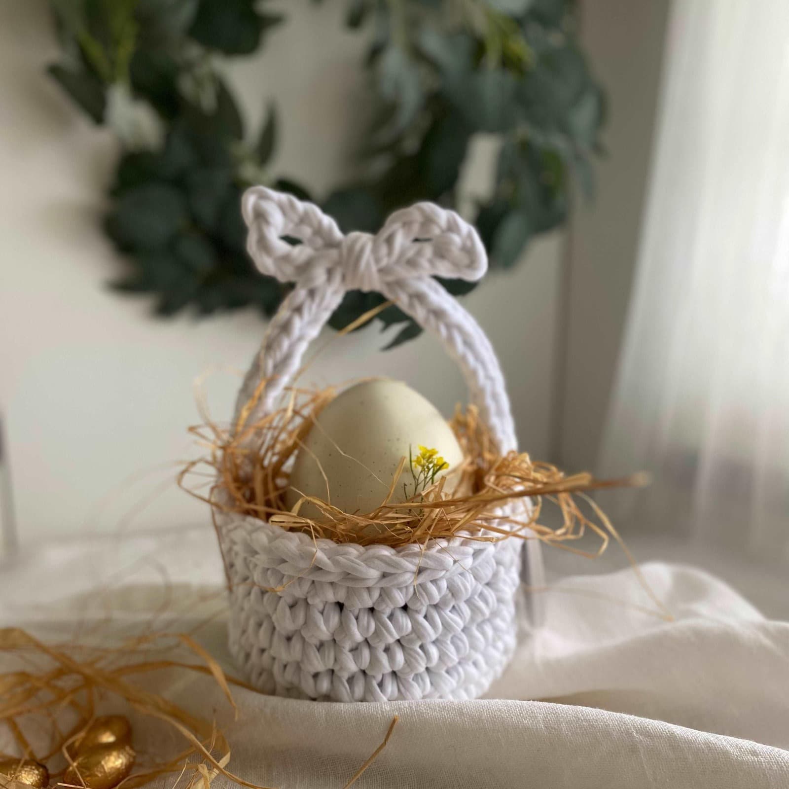 Gehäkelter Osterkorb - Eierkorb zu Ostern