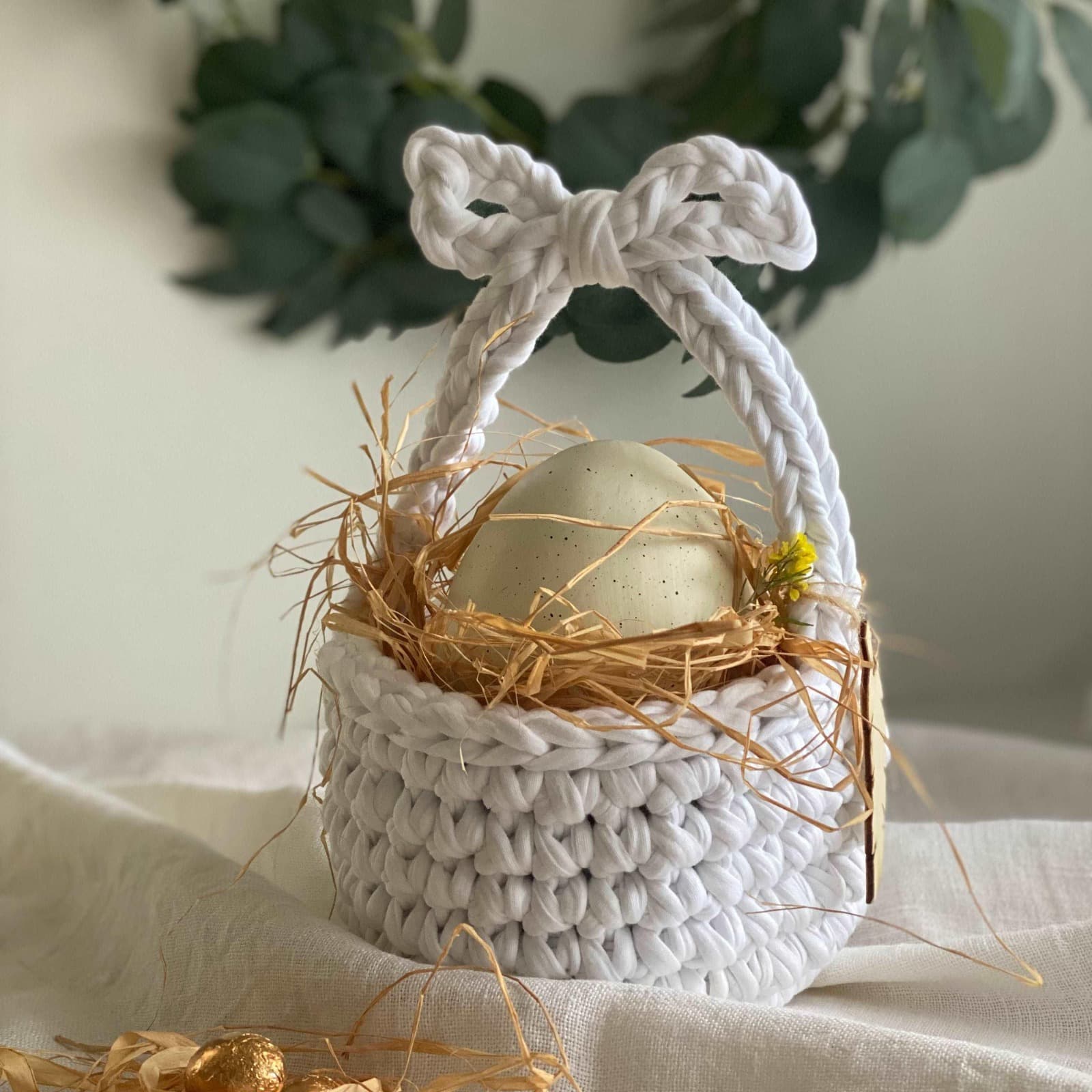 Gehäkelter Osterkorb - Eierkorb zu Ostern