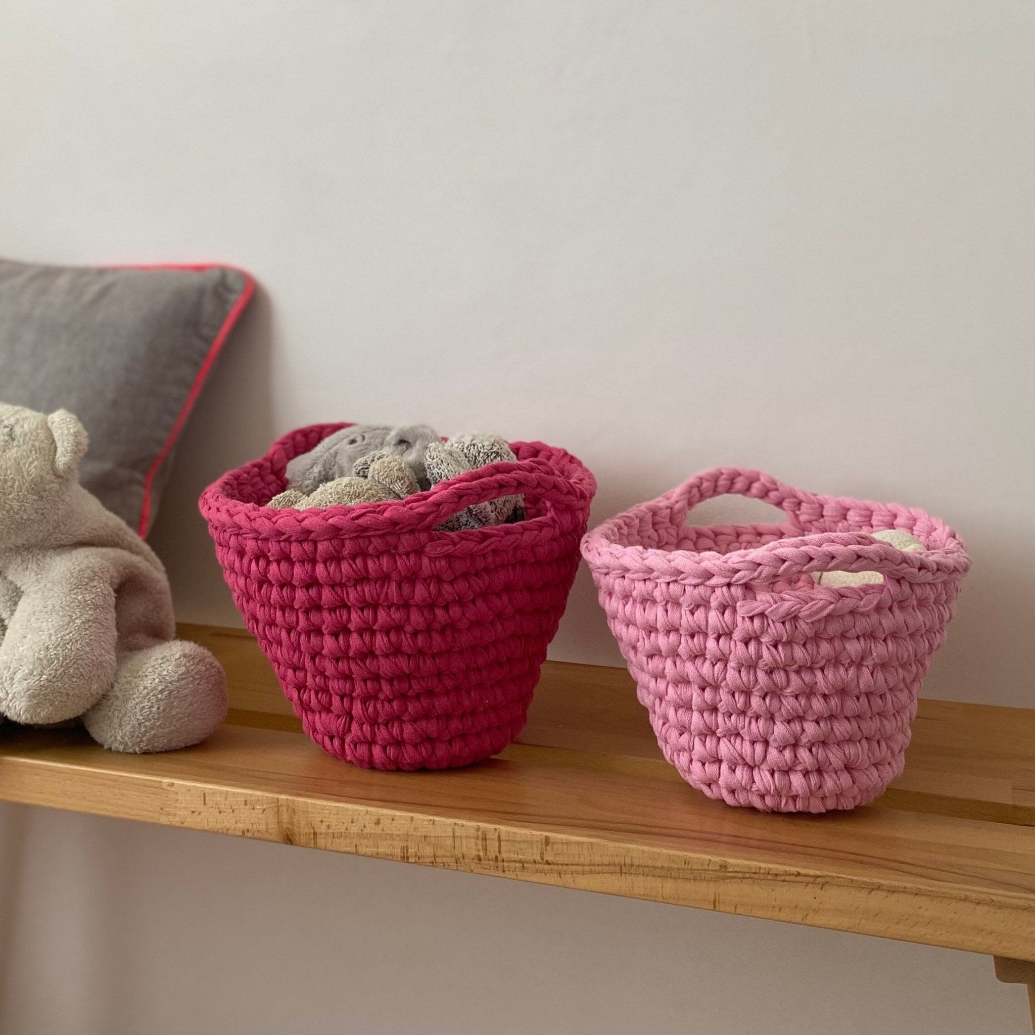 Cestas de Ganchillo para Niños, Almacenamiento Pequeño y Único