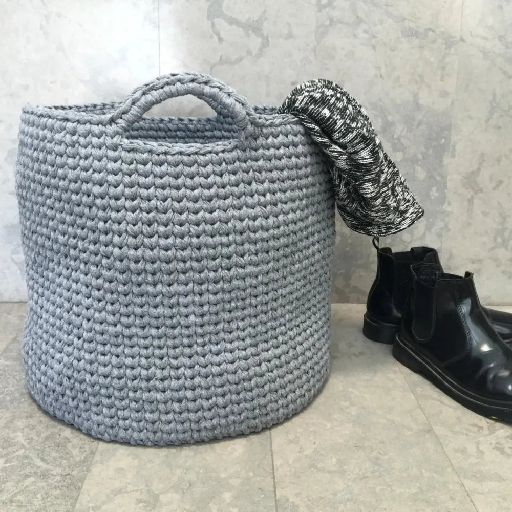 Cestas Redondas de Croché para Almacenamiento | Gris Piedra