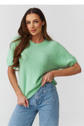 Short sleeve sweater model 224078 Makadamia