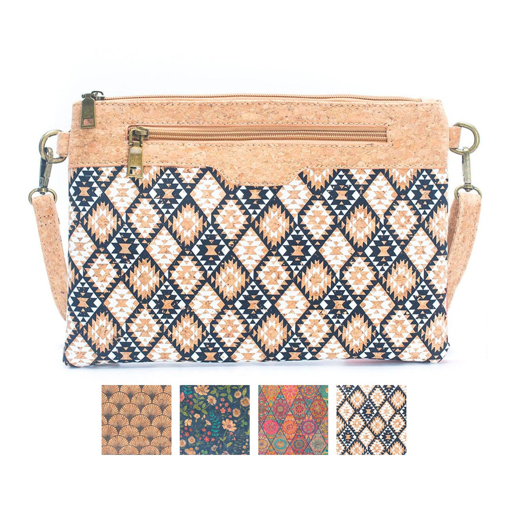 Corcho natural con diseño estampado - Bolso de bandolera y cartera de mano para mujer BAG-2248