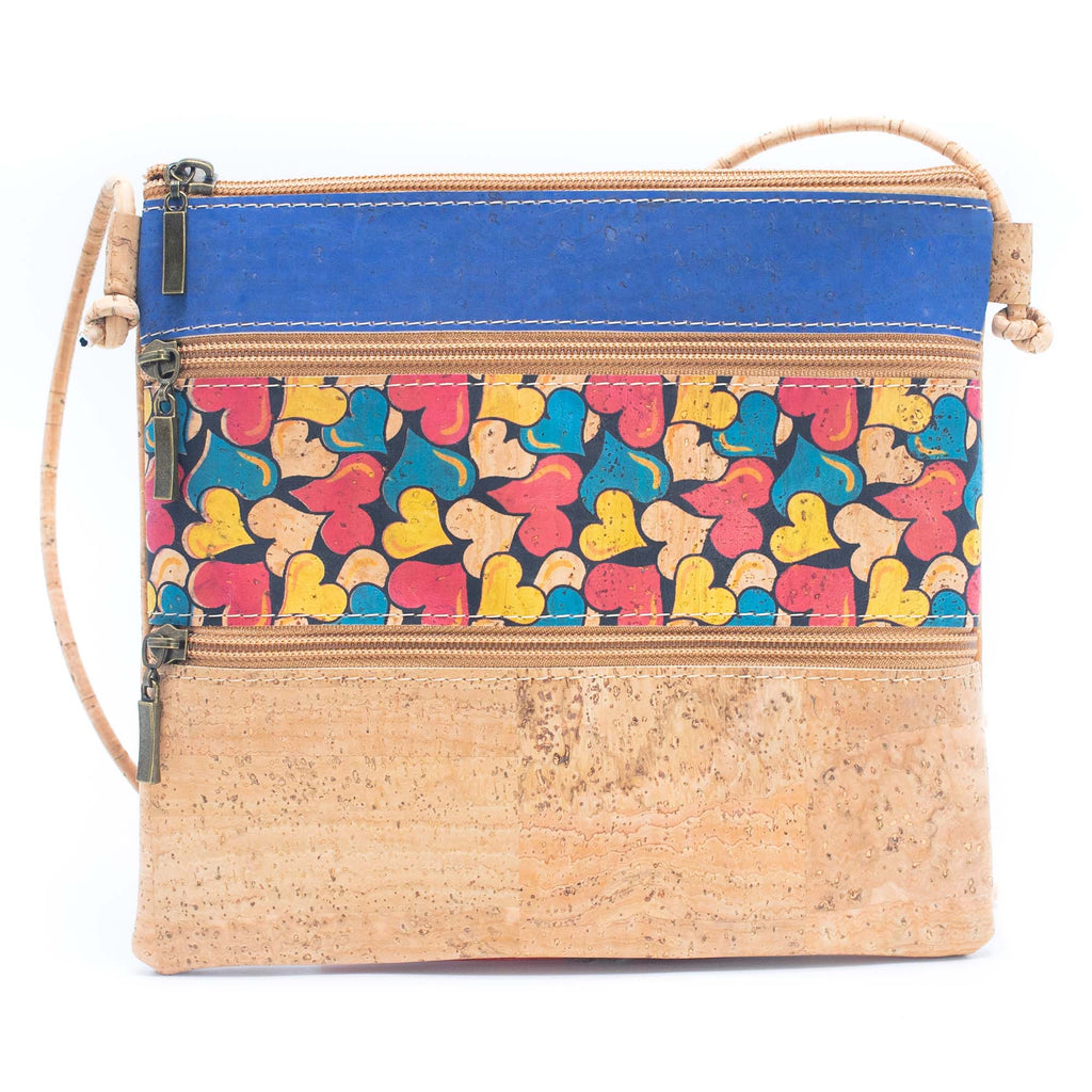 Bolso bandolera de corcho para mujer con patrón de corcho BAGP-206