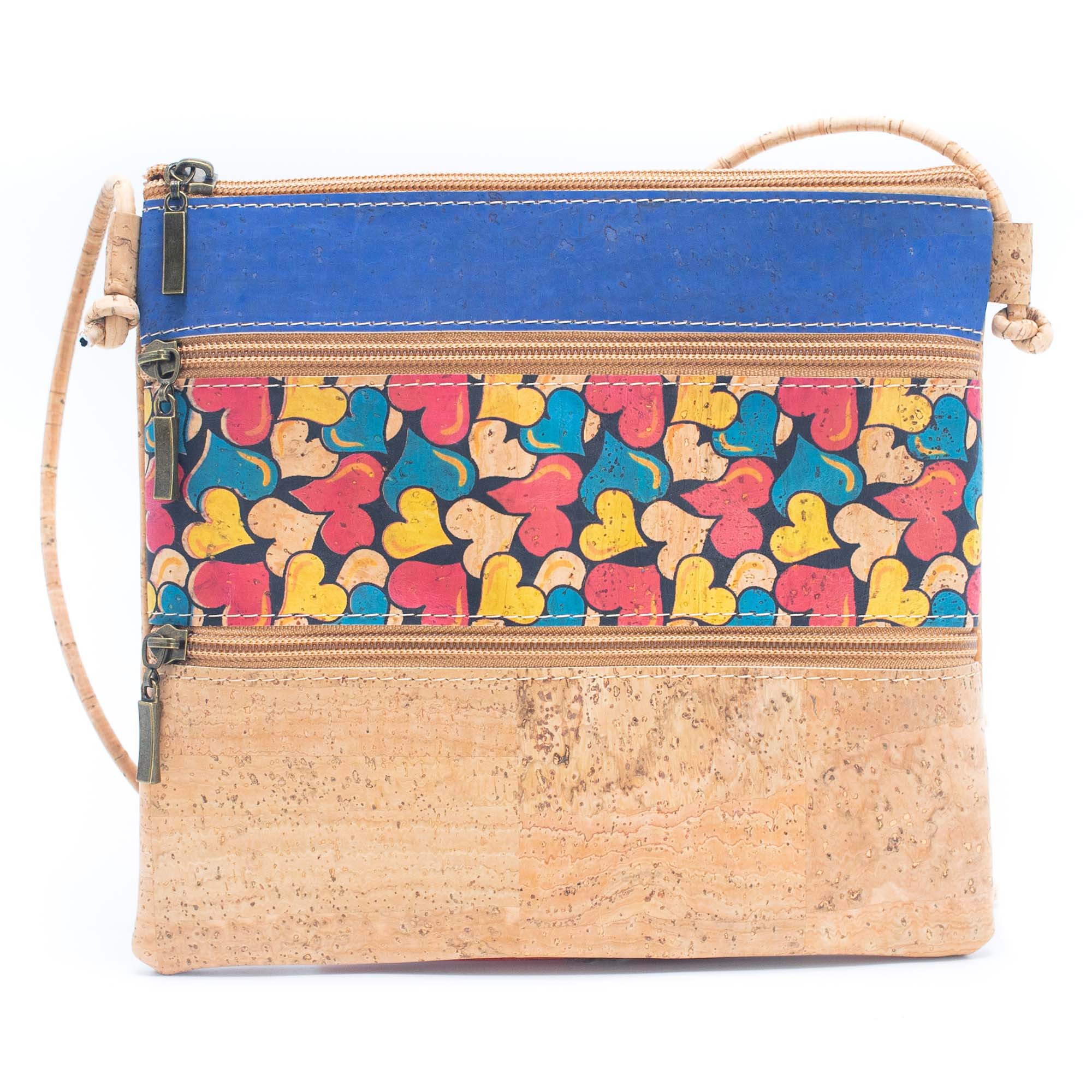 Bolso bandolera de corcho para mujer con patrón de corcho BAGP-206