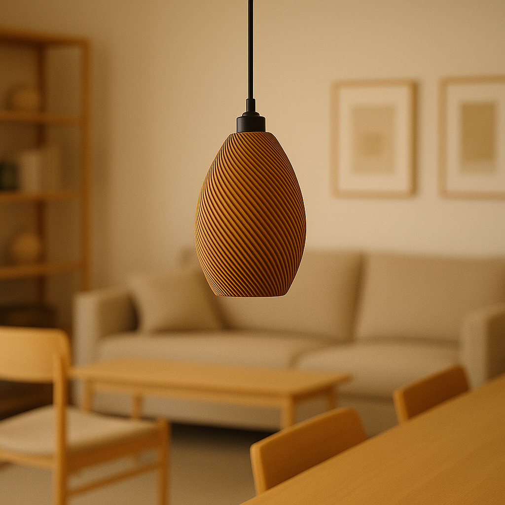 Pendelleuchte „Paval“, Beige/Schwarzer Deckenbaldachin/Schwarzes Kabel