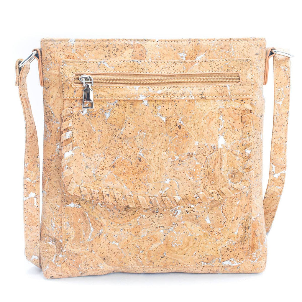 Corcho Natural con Acentos Dorados y Plateados - Bolso bandolera de Corcho para Mujer BAG-2251
