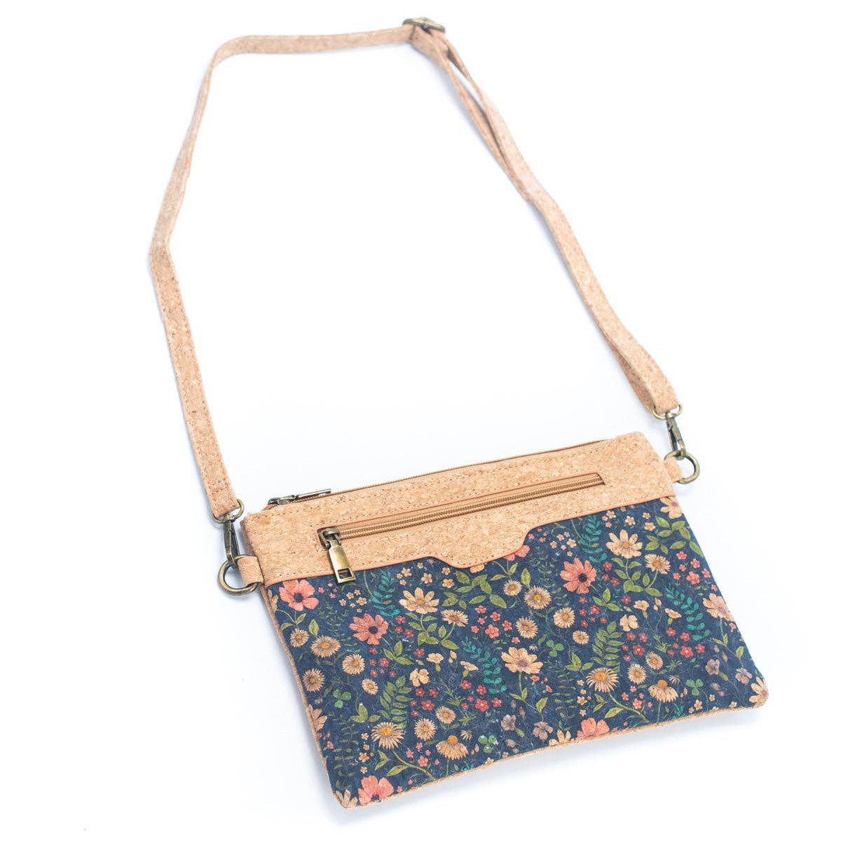 Corcho natural con diseño estampado - Bolso de bandolera y cartera de mano para mujer BAG-2248