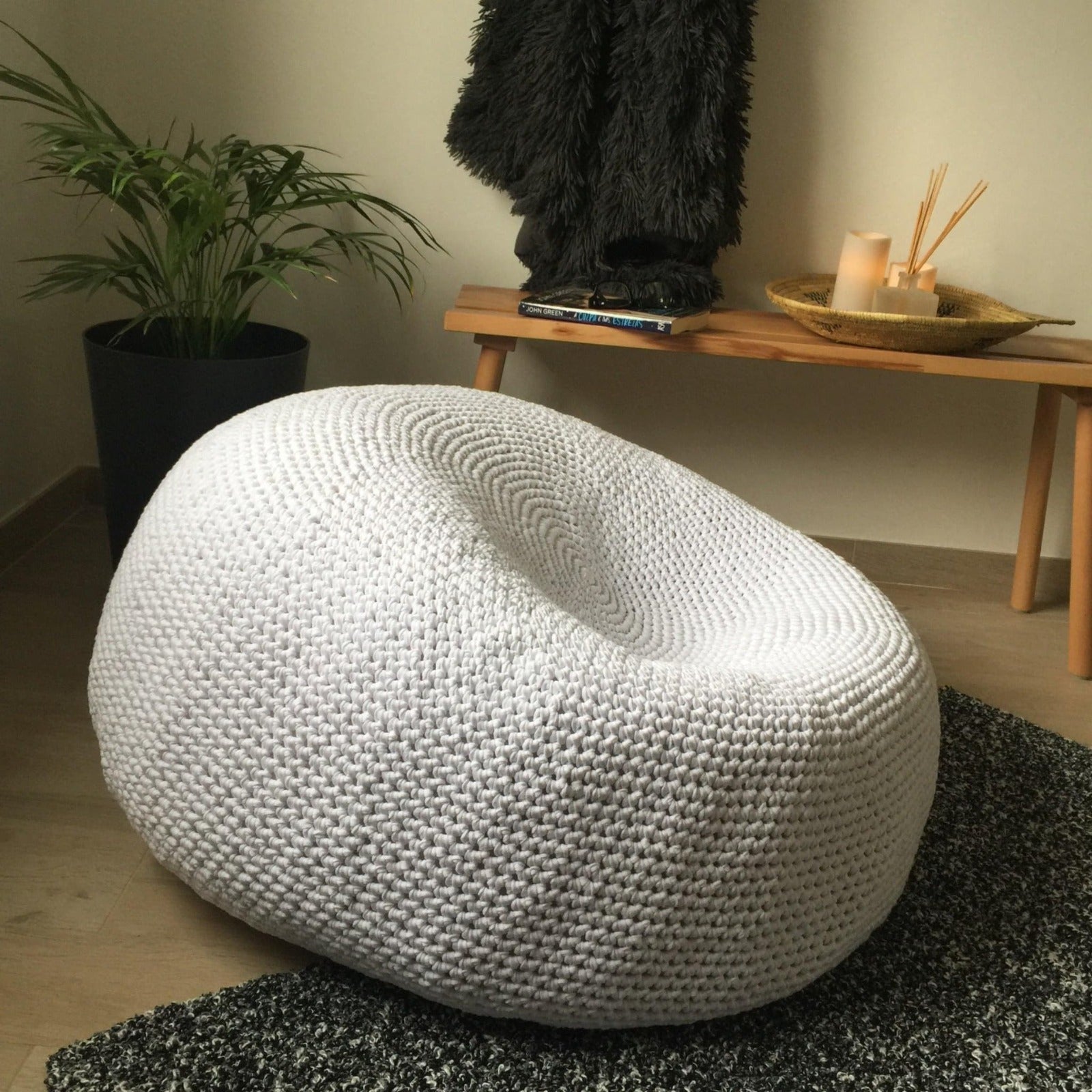 Extra Large Round Bean Bag Chair - Taupe