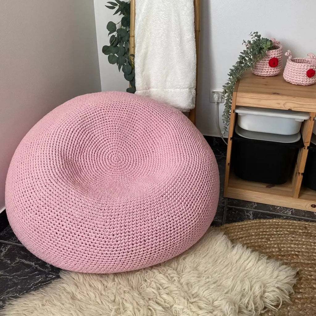 Riesiger runder Sitzsack | Hellrosa