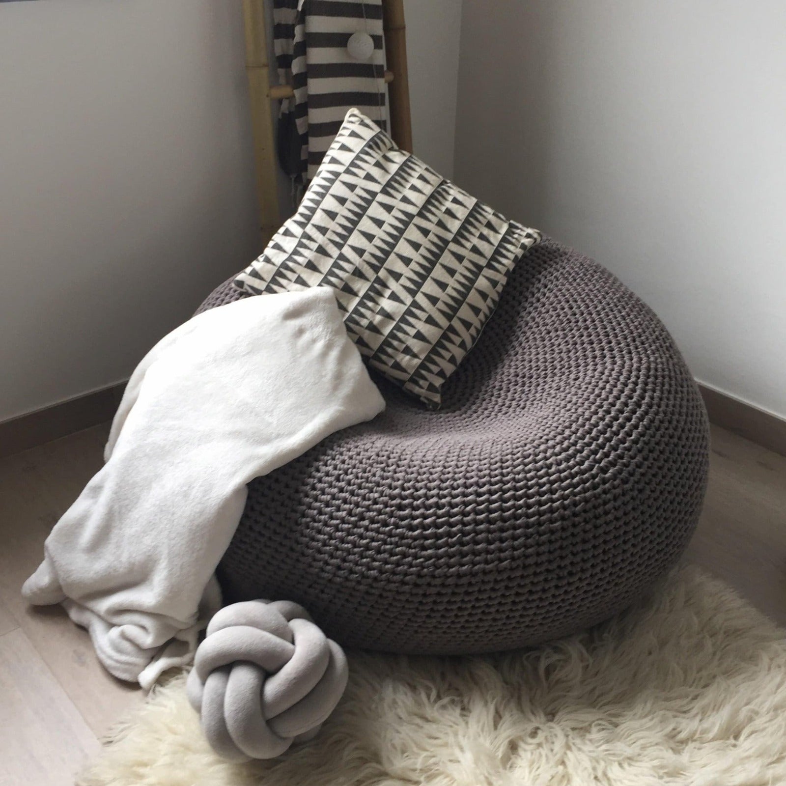 Riesiger runder Sitzsack | Hellrosa
