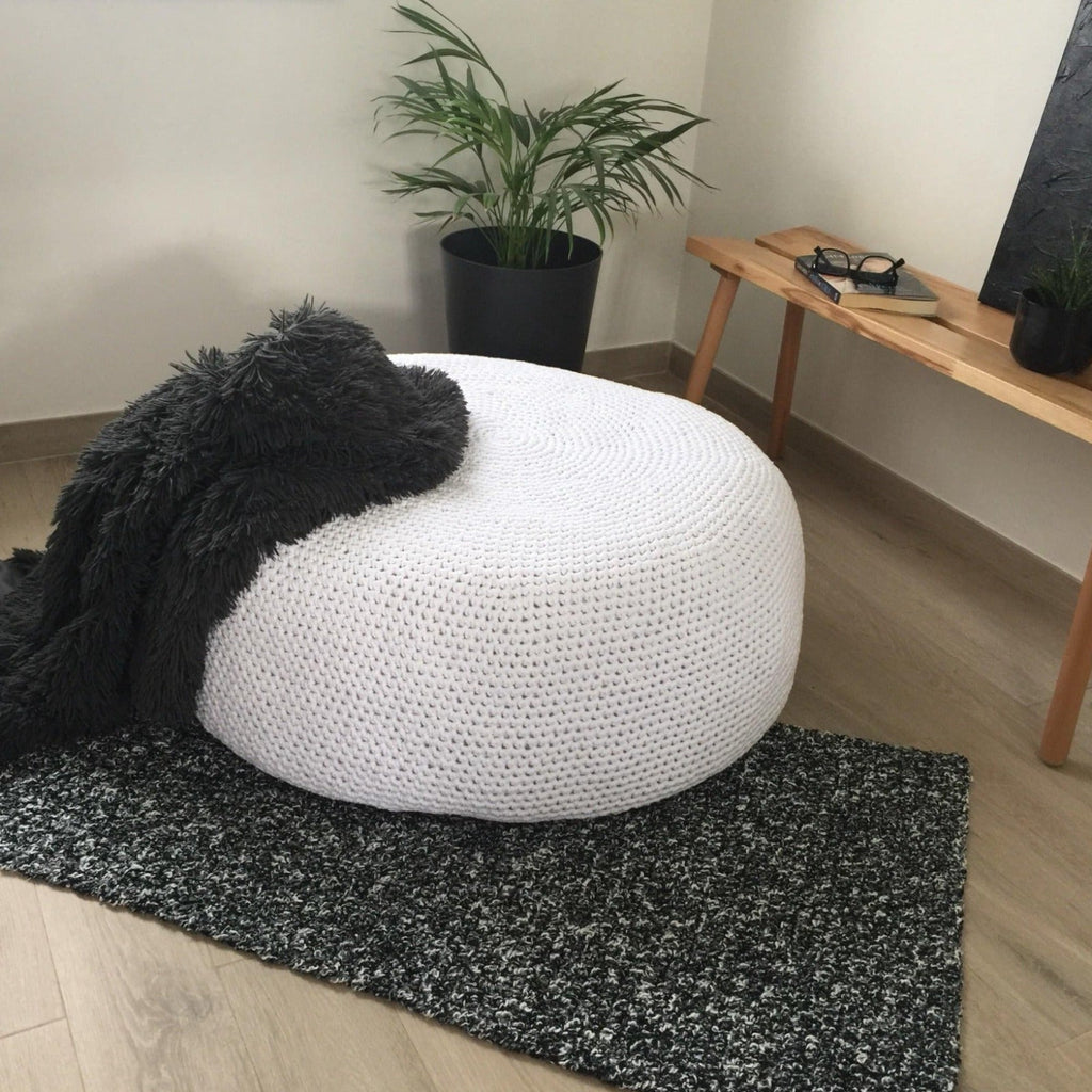Extra Large Ottoman Pouf - Modern Round Coffee Table