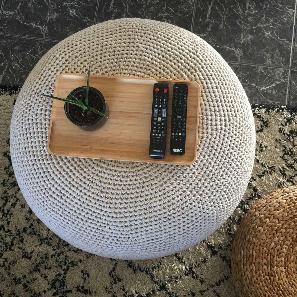 Extra Large Ottoman Pouf - Modern Round Coffee Table