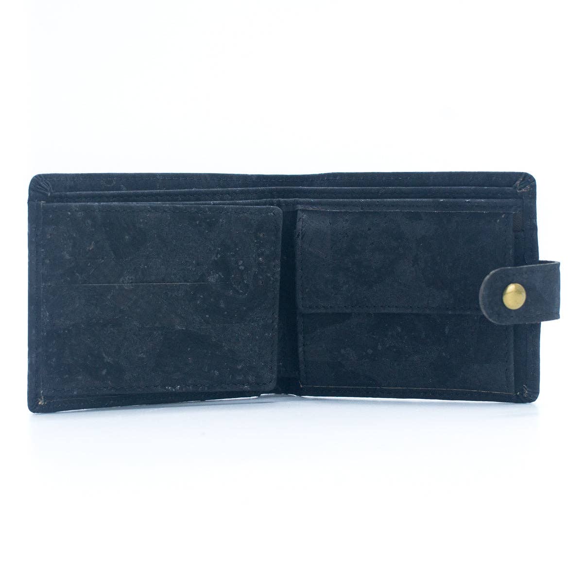 Schlankes zweifach faltbares Portemonnaie aus Kork mit Druckknopf BAG-2270-WALLET