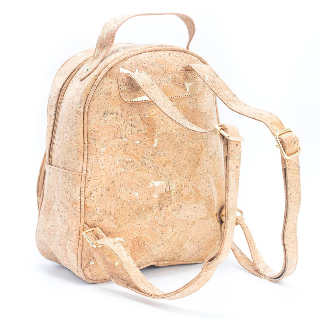 Rucksack aus Naturkork „Molten Gold“ mit Überschlag, für Damen, BAG-2260