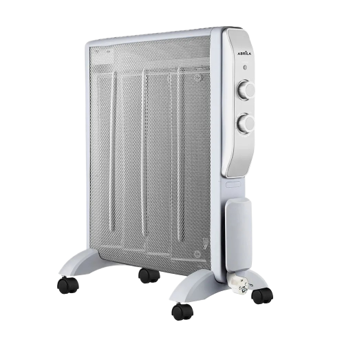 Glimmerheizkörperabdeckung 2000W 4 Elemente weiß/silber 2 Heizstufen Kippschutz, Kontrollleuchte Verstellbares Thermostat