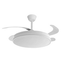 DC-Deckenventilator Guerrero mit Sommer-/Winterfunktion 44 W, weiß, 4 Flügel, 107D, 4900 lm, 3500–4000–6500 K, Fernbedienung und Timer