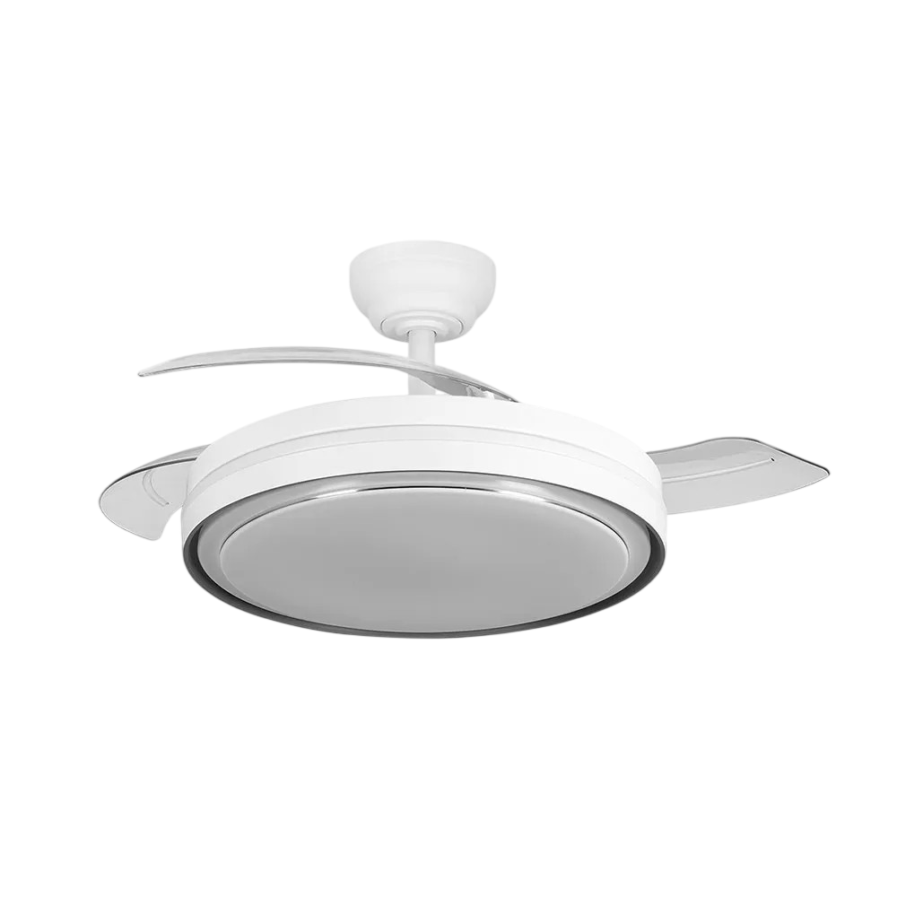 DC-Lüfter Siux, Sommer-Winter-Funktion, 60 W, Weiß, 3 Flügel, 107°, 6980 lm, 3500-4000-6500 K, mit Fernbedienung und Timer