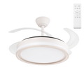 DC-Deckenventilator Bandido, Sommer-Winter-Funktion, 59 W, weiß, 4 Flügel, 107D, 5900 LM, 3500-4000-6500 K, Fernbedienung und Timer