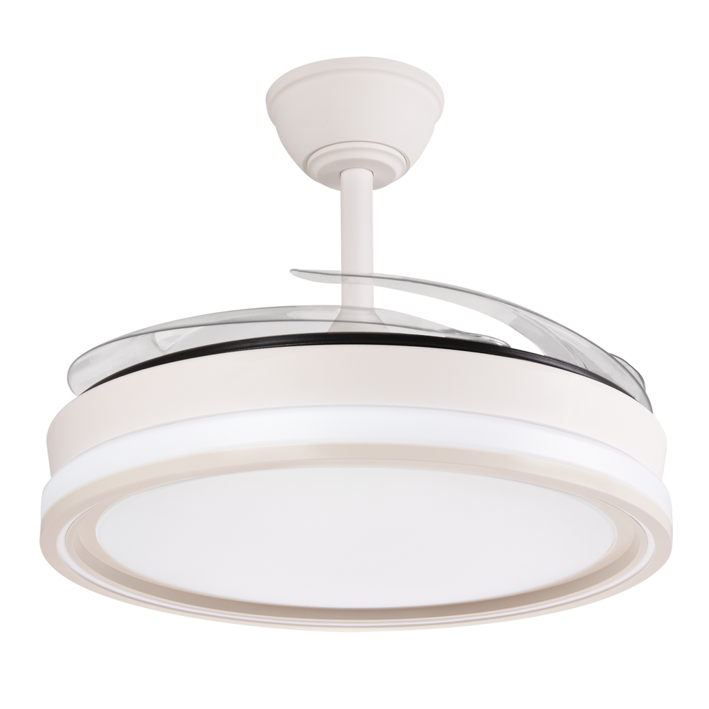 DC-Deckenventilator Bandido, Sommer-Winter-Funktion, 59 W, weiß, 4 Flügel, 107D, 5900 LM, 3500-4000-6500 K, Fernbedienung und Timer