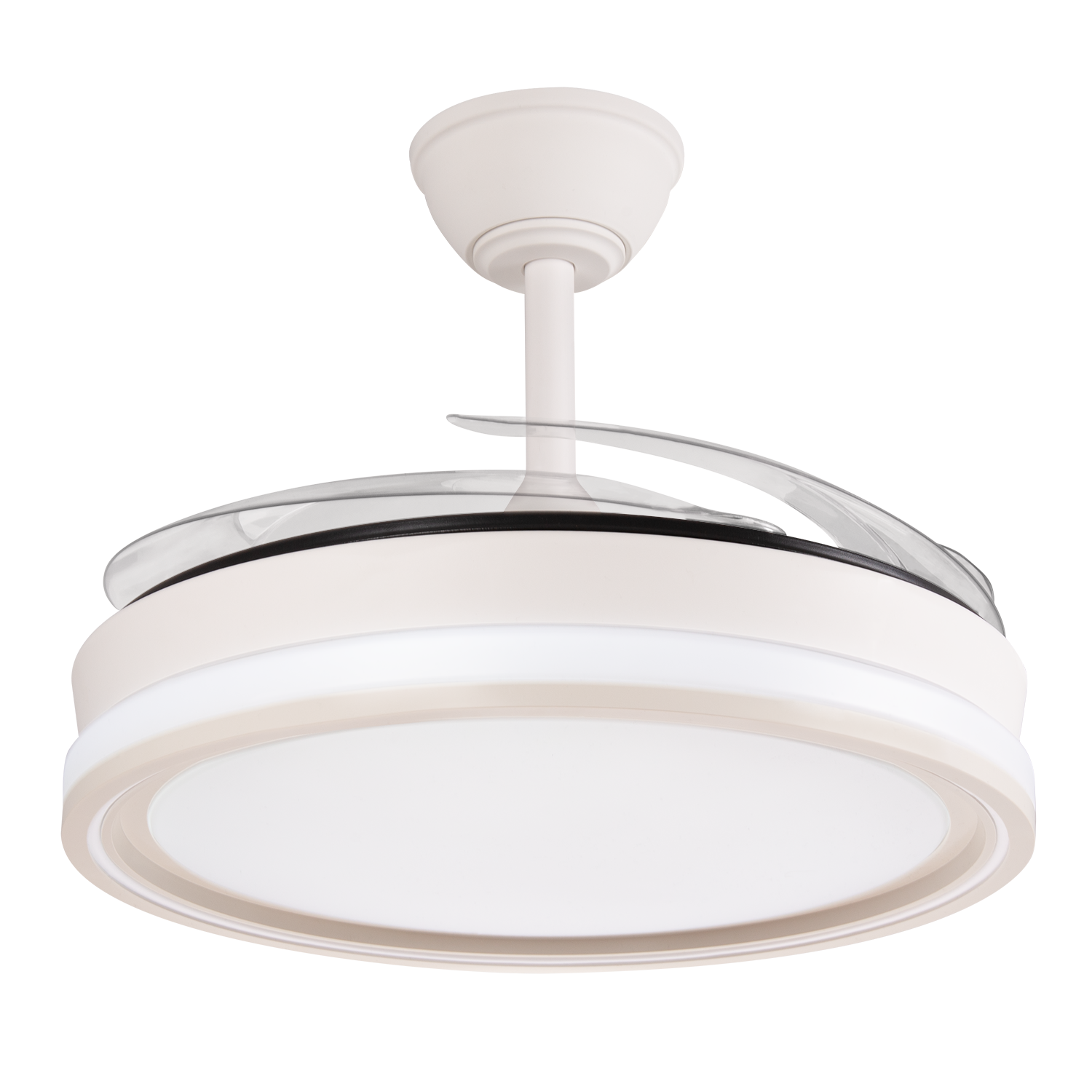 DC-Deckenventilator Bandido, Sommer-Winter-Funktion, 59 W, weiß, 4 Flügel, 107D, 5900 LM, 3500-4000-6500 K, Fernbedienung und Timer