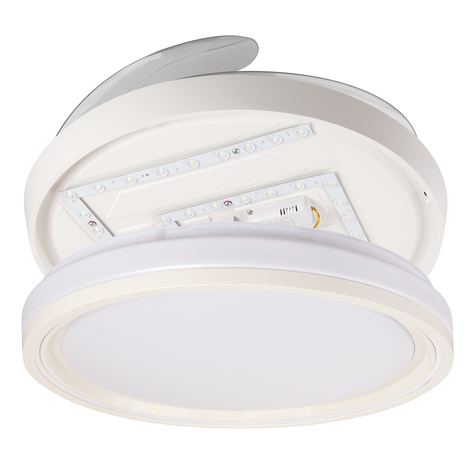 DC-Deckenventilator Bandido, Sommer-Winter-Funktion, 59 W, weiß, 4 Flügel, 107D, 5900 LM, 3500-4000-6500 K, Fernbedienung und Timer