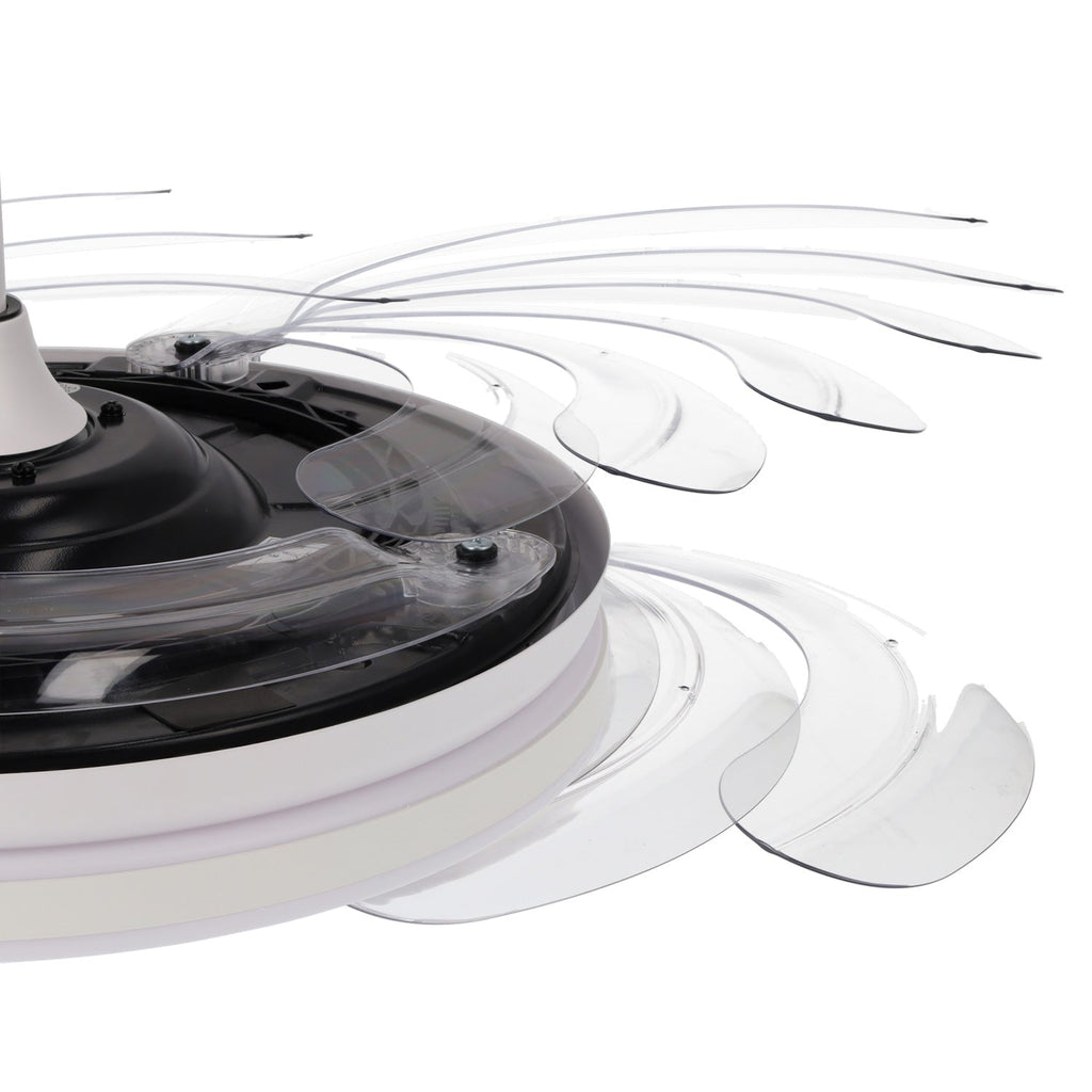Scorpion DC-Deckenventilator, Sommer-Winter-Funktion, 59 W, weiß, 4 Flügel, 107D, Dimmer, 6980 LM, 3000-4000-6000 K, Fernbedienung + Ti
