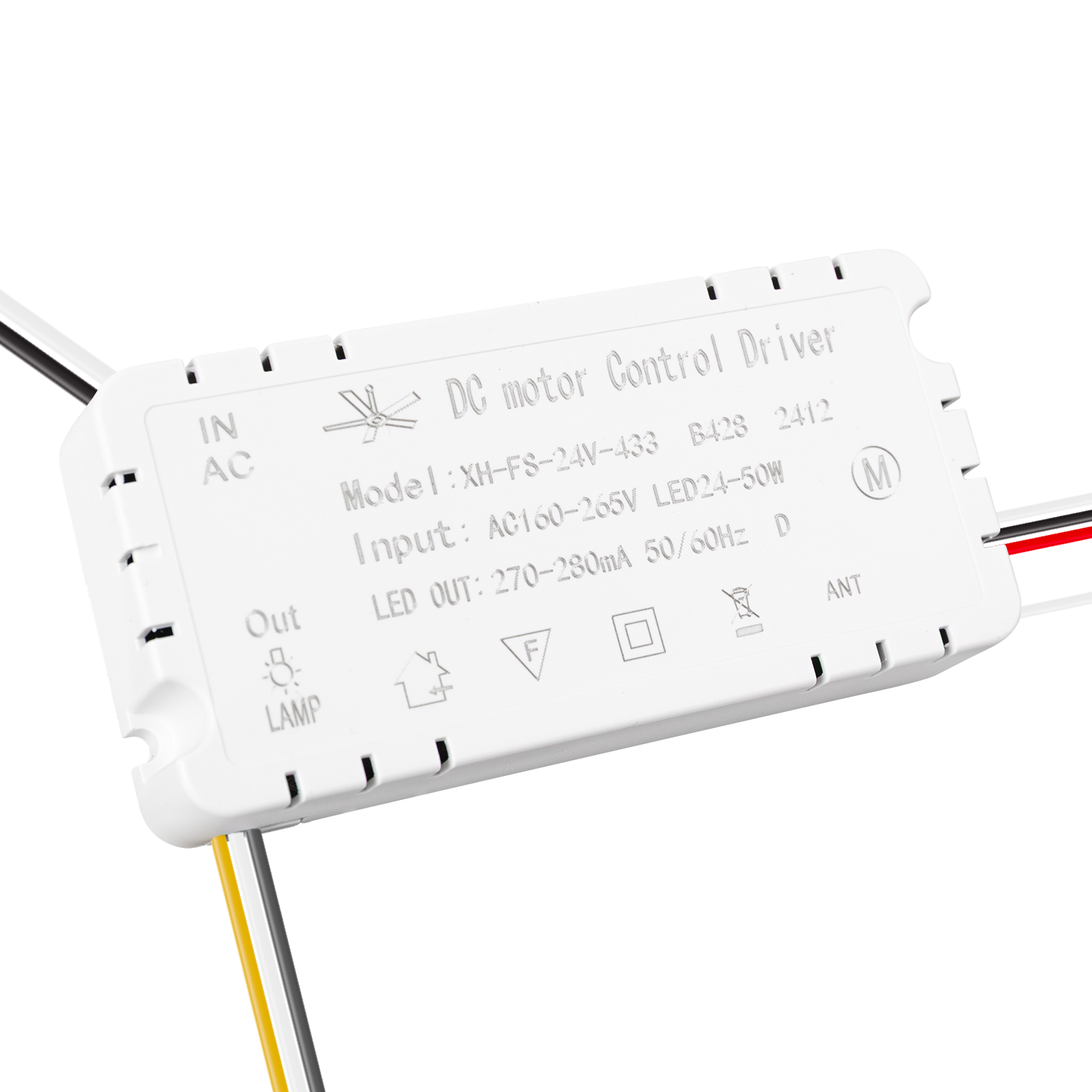 Scorpion DC-Deckenventilator, Sommer-Winter-Funktion, 59 W, weiß, 4 Flügel, 107D, Dimmer, 6980 LM, 3000-4000-6000 K, Fernbedienung + Ti