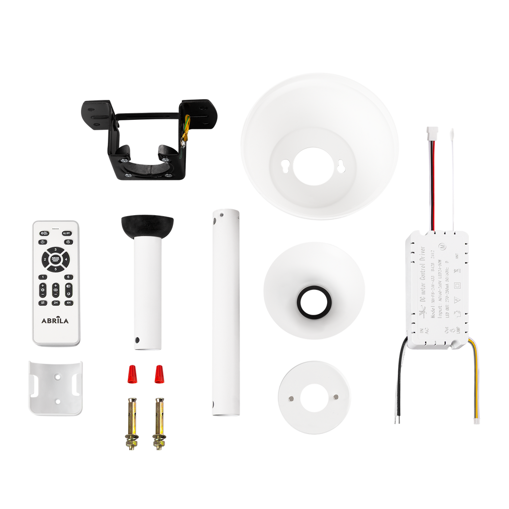 Scorpion DC-Deckenventilator, Sommer-Winter-Funktion, 59 W, weiß, 4 Flügel, 107D, Dimmer, 6980 LM, 3000-4000-6000 K, Fernbedienung + Ti