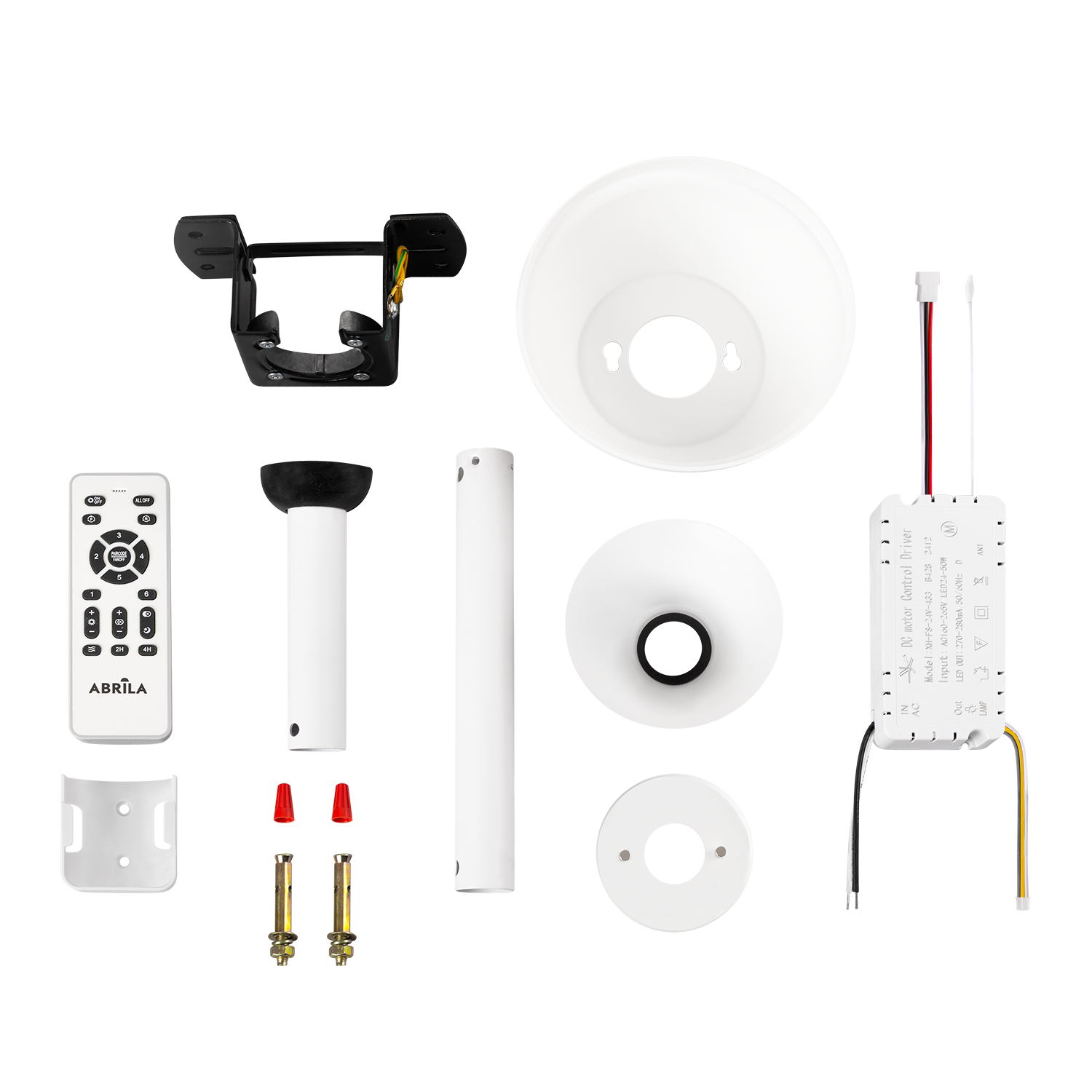 Scorpion DC-Deckenventilator, Sommer-Winter-Funktion, 59 W, weiß, 4 Flügel, 107D, Dimmer, 6980 LM, 3000-4000-6000 K, Fernbedienung + Ti