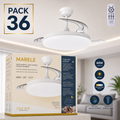 Pack com 36 ventiladores DC "Marele" · Função verão-inverno · 48W · Branco · 3 pás · 5040 lm · 3500-4000-6500K · Controle remoto e temporizador