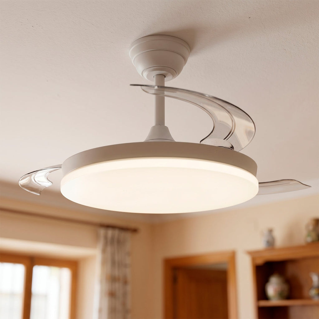 Pack com 36 ventiladores DC "Marele" · Função verão-inverno · 48W · Branco · 3 pás · 5040 lm · 3500-4000-6500K · Controle remoto e temporizador