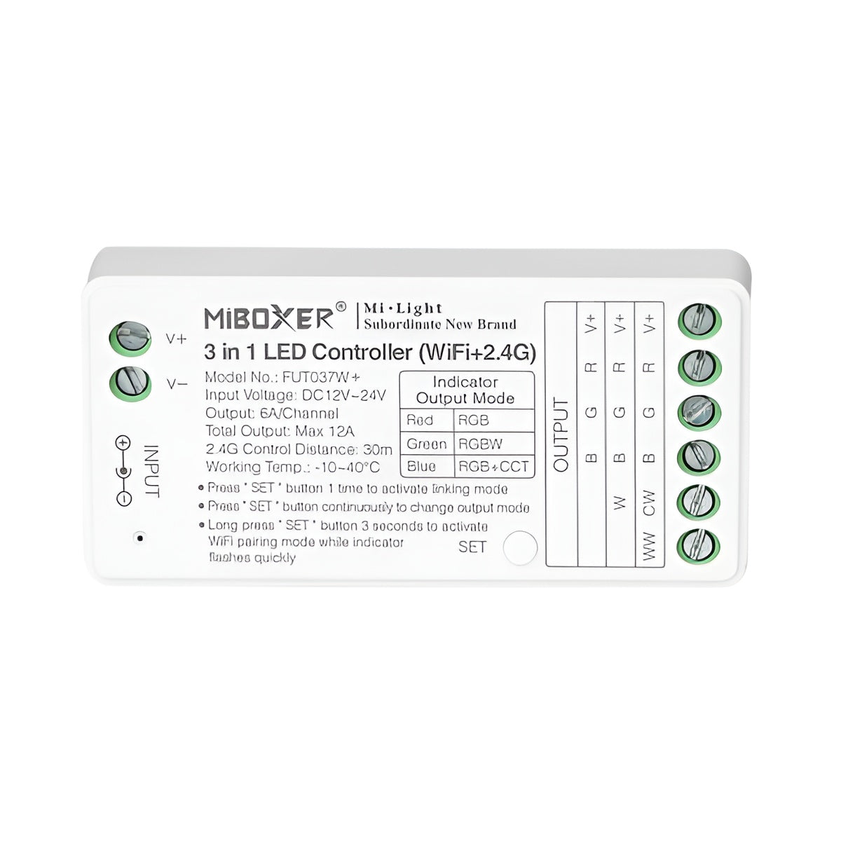 Controlador LED 3 em 1 Wifi/2,4 GHz [HLP-FUT037W+]