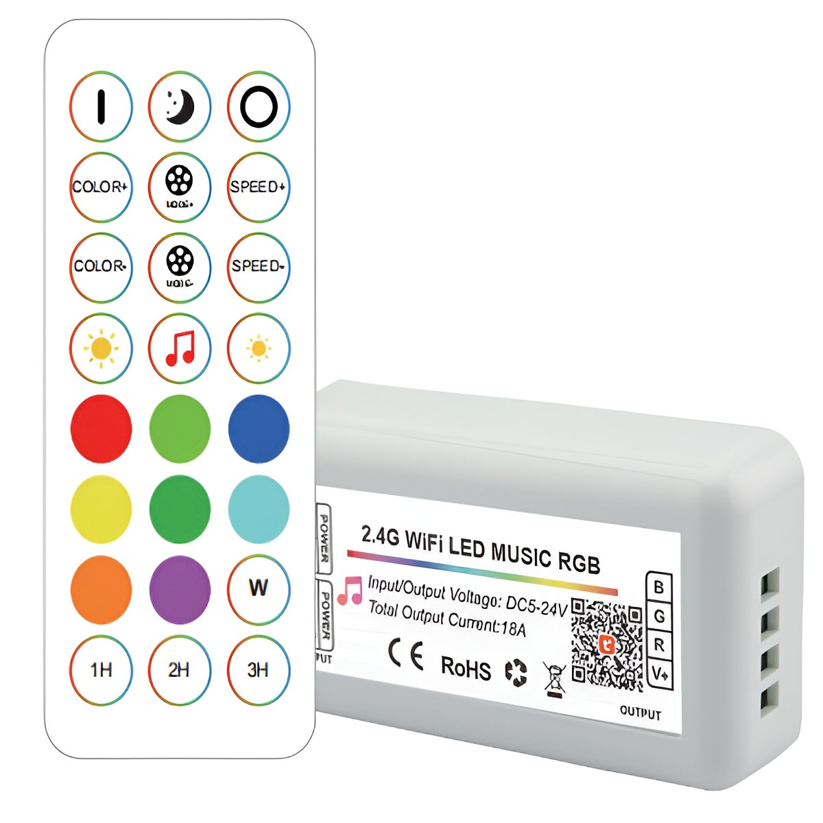 Tuya WiFi 2.4G RF RGB LED Controller 24 Tasten [HLP-YS-WIFI-RF24-03]