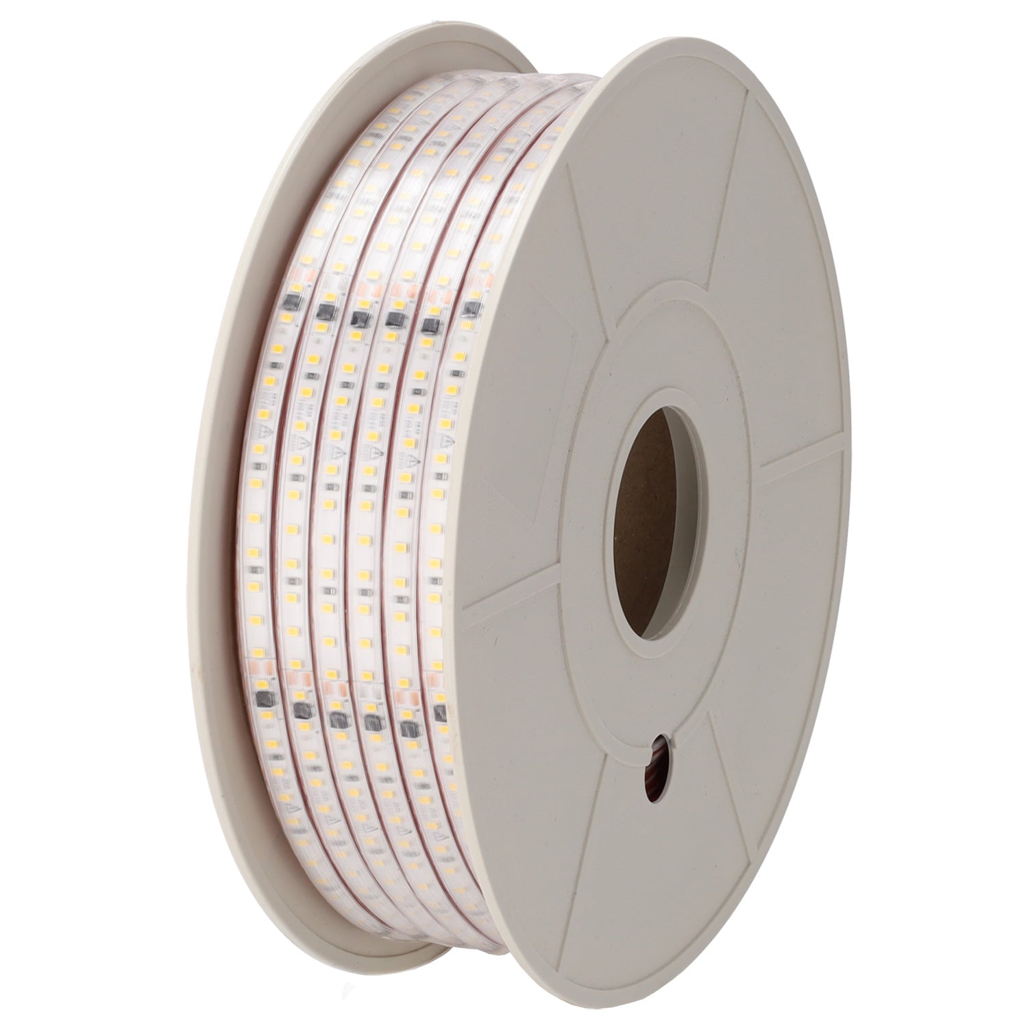 LED-Streifen 120 LEDs/M 1500Lm/M 6000ºK SMD2835 mikroprismatischer Diffusor gleichgerichtet 220VAC IP65 x50M 40.000H